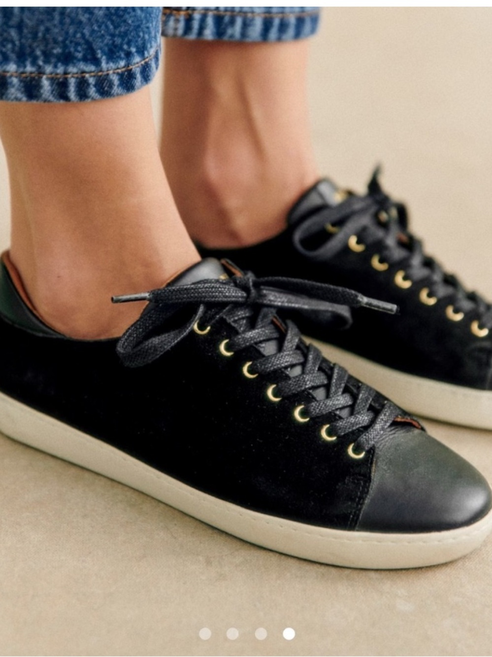 Sezane Black jack trainers size 10